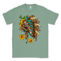 Sage indian headdress with pattern and sunflowers Classic Tee - HRA Design Shop