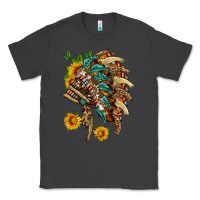 Smoke indian headdress with pattern and sunflowers Classic Tee - HRA Design Shop