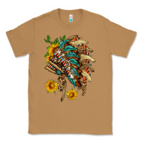 Toasted Coconut indian headdress with pattern and sunflowers Classic Tee - HRA Design Shop