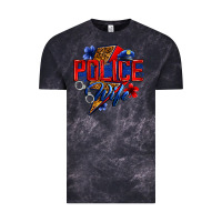 Cloud Black police wife with lightning bolt Vintage Tee - Zillion Design Studio