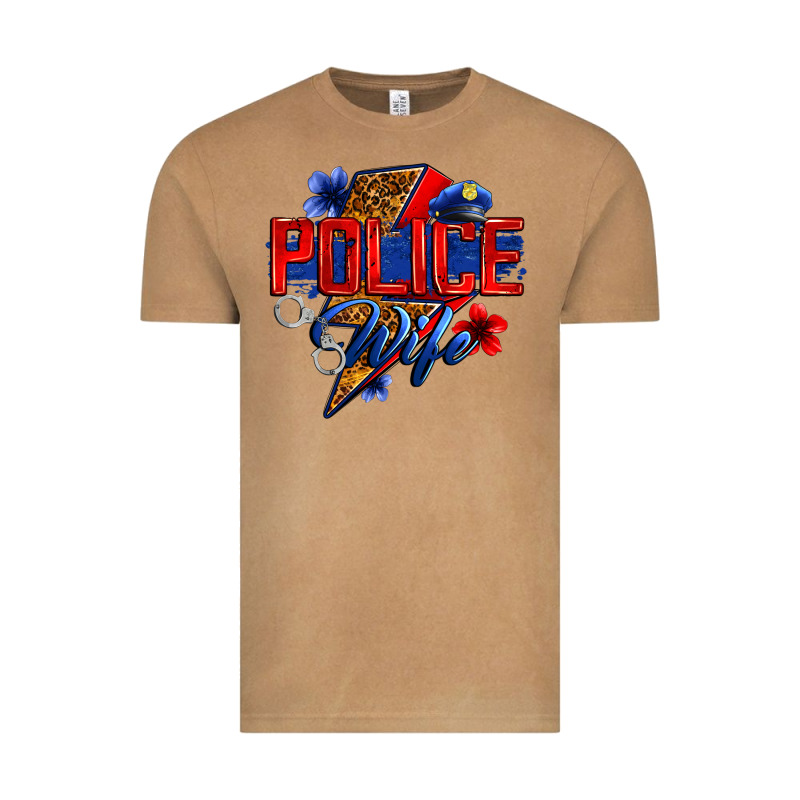 Police Wife With Lightning Bolt Vintage Tee by Zillion Design Studio | Teevron