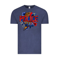 Vintage Denim police wife with lightning bolt Vintage Tee - Zillion Design Studio