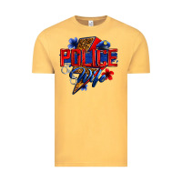 Vintage Mustard police wife with lightning bolt Vintage Tee - Zillion Design Studio