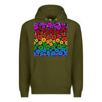 Army Green Pride lgbtq flowers seamless pattern Premium Hoodie - BundleAndBundleShop