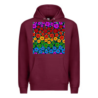Burgundy Pride lgbtq flowers seamless pattern Premium Hoodie - BundleAndBundleShop