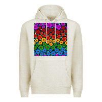 Oatmeal Heather Pride lgbtq flowers seamless pattern Premium Hoodie - BundleAndBundleShop