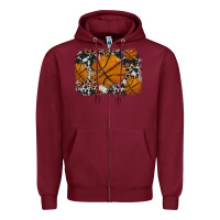 Burgundy basketball background Zipper Hoodie - JahusDesignShop