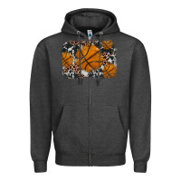 Charcoal Heather basketball background Zipper Hoodie - JahusDesignShop