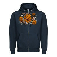 Navy basketball background Zipper Hoodie - JahusDesignShop