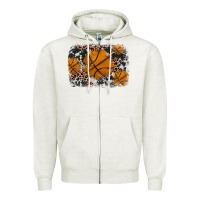 Oatmeal Heather basketball background Zipper Hoodie - JahusDesignShop
