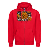 Red basketball background Zipper Hoodie - JahusDesignShop