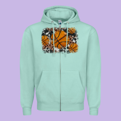 Basketball Background Zipper Hoodie Designed By Jahusdesignshop