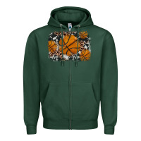 Sports Green basketball background Zipper Hoodie - JahusDesignShop
