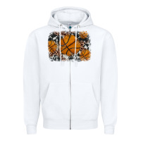 White basketball background Zipper Hoodie - JahusDesignShop