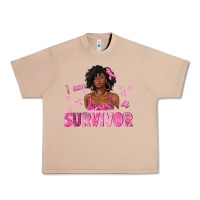 Burro I Am a Survivor Breast Cancer with Afro Woman Urban Heavy Tee - texasbilliewilder