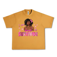 Peanut Butter I Am a Survivor Breast Cancer with Afro Woman Urban Heavy Tee - texasbilliewilder