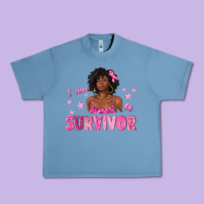 I Am A Survivor Breast Cancer With Afro Woman Urban Heavy Tee Designed By Texasbilliewilder