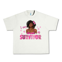Pistachio I Am a Survivor Breast Cancer with Afro Woman Urban Heavy Tee - texasbilliewilder