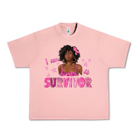 Salmon I Am a Survivor Breast Cancer with Afro Woman Urban Heavy Tee - texasbilliewilder