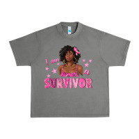 Tornado I Am a Survivor Breast Cancer with Afro Woman Urban Heavy Tee - texasbilliewilder