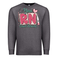 Charcoal Heather you rn good hands registered nurse Premium Sweatshirt - MaliasSmallBusiness