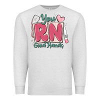 Oatmeal Heather you rn good hands registered nurse Premium Sweatshirt - MaliasSmallBusiness