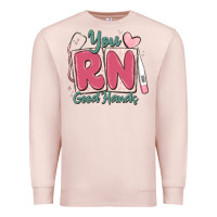 Pale Pink you rn good hands registered nurse Premium Sweatshirt - MaliasSmallBusiness