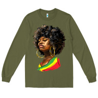 Army Green juneteenth black women Long Sleeve Tee - HRA Design Shop