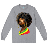 Heather Grey juneteenth black women Long Sleeve Tee - HRA Design Shop