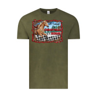 Vintage Olive all i want for christmas is a horse  with farm Vintage Tee - RanaPortraitStore