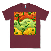 Burgundy mexican sauce and jalapeno seamless pattern Classic Tee - BundleAndBundleShop