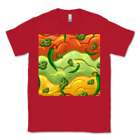 Red mexican sauce and jalapeno seamless pattern Classic Tee - BundleAndBundleShop
