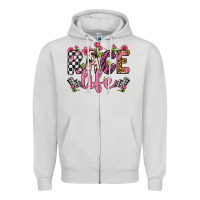 Dove Grey race life Zipper Hoodie - Artiststas