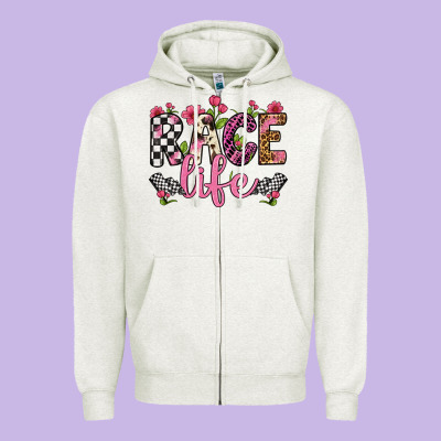 Race Life Zipper Hoodie Designed By Artiststas