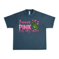 Midnight Navy I Wear Pink For My Mom Urban Heavy Tee - texasbilliewilder