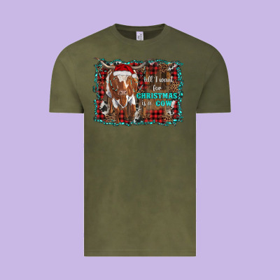 All I Want For Christmas Is A Cow Longhorn Vintage Tee Designed By Ranaportraitstore