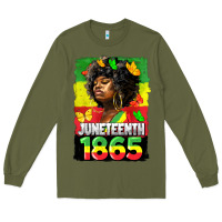 Army Green juneteenth 1865 black freedom Long Sleeve Tee - HRA Design Shop