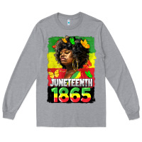 Heather Grey juneteenth 1865 black freedom Long Sleeve Tee - HRA Design Shop