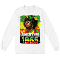 White juneteenth 1865 black freedom Long Sleeve Tee - HRA Design Shop