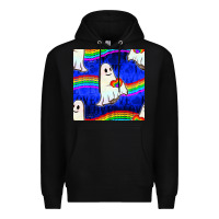 Black Pride lgbtq ghosts and heart with rainbow seamless Premium Hoodie - BundleAndBundleShop