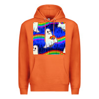 Carrot Pride lgbtq ghosts and heart with rainbow seamless Premium Hoodie - BundleAndBundleShop