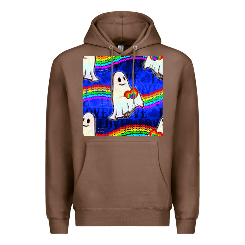 Pride Lgbtq Ghosts And Heart With Rainbow Seamless Premium Hoodie by BundleAndBundleShop | Teevron