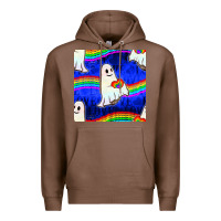 Chestnut Pride lgbtq ghosts and heart with rainbow seamless Premium Hoodie - BundleAndBundleShop