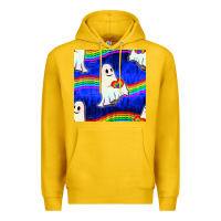Lemon Pride lgbtq ghosts and heart with rainbow seamless Premium Hoodie - BundleAndBundleShop