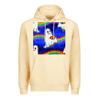 Pina Colada Pride lgbtq ghosts and heart with rainbow seamless Premium Hoodie - BundleAndBundleShop