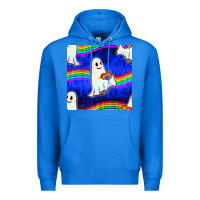 True Royal Pride lgbtq ghosts and heart with rainbow seamless Premium Hoodie - BundleAndBundleShop
