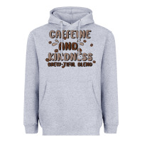 Heather Grey caffeine & kindness Heavyweight Hoodie - MaliasSmallBusiness