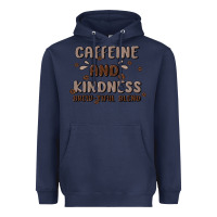 Navy caffeine & kindness Heavyweight Hoodie - MaliasSmallBusiness