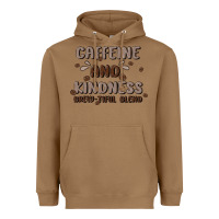 Toasted Coconut caffeine & kindness Heavyweight Hoodie - MaliasSmallBusiness