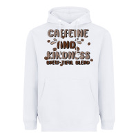 White caffeine & kindness Heavyweight Hoodie - MaliasSmallBusiness